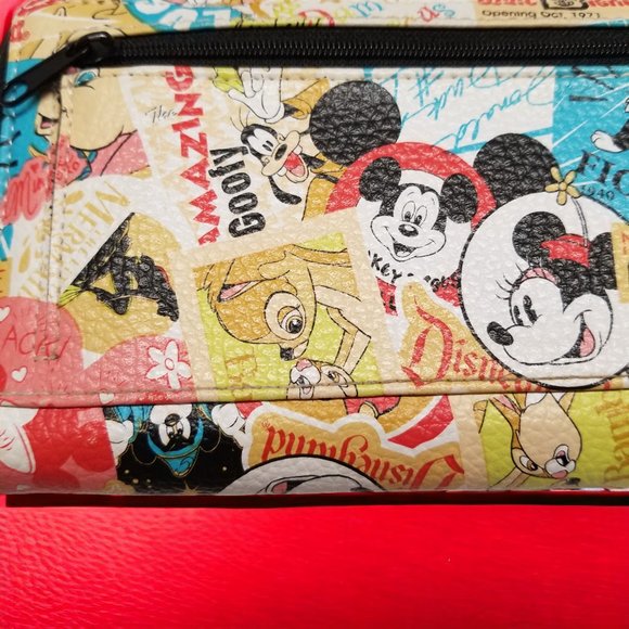 Mickey Mouse & Friends Wallet Colorful Disney Parks Classic Faux Leather Wallet - Picture 10 of 16